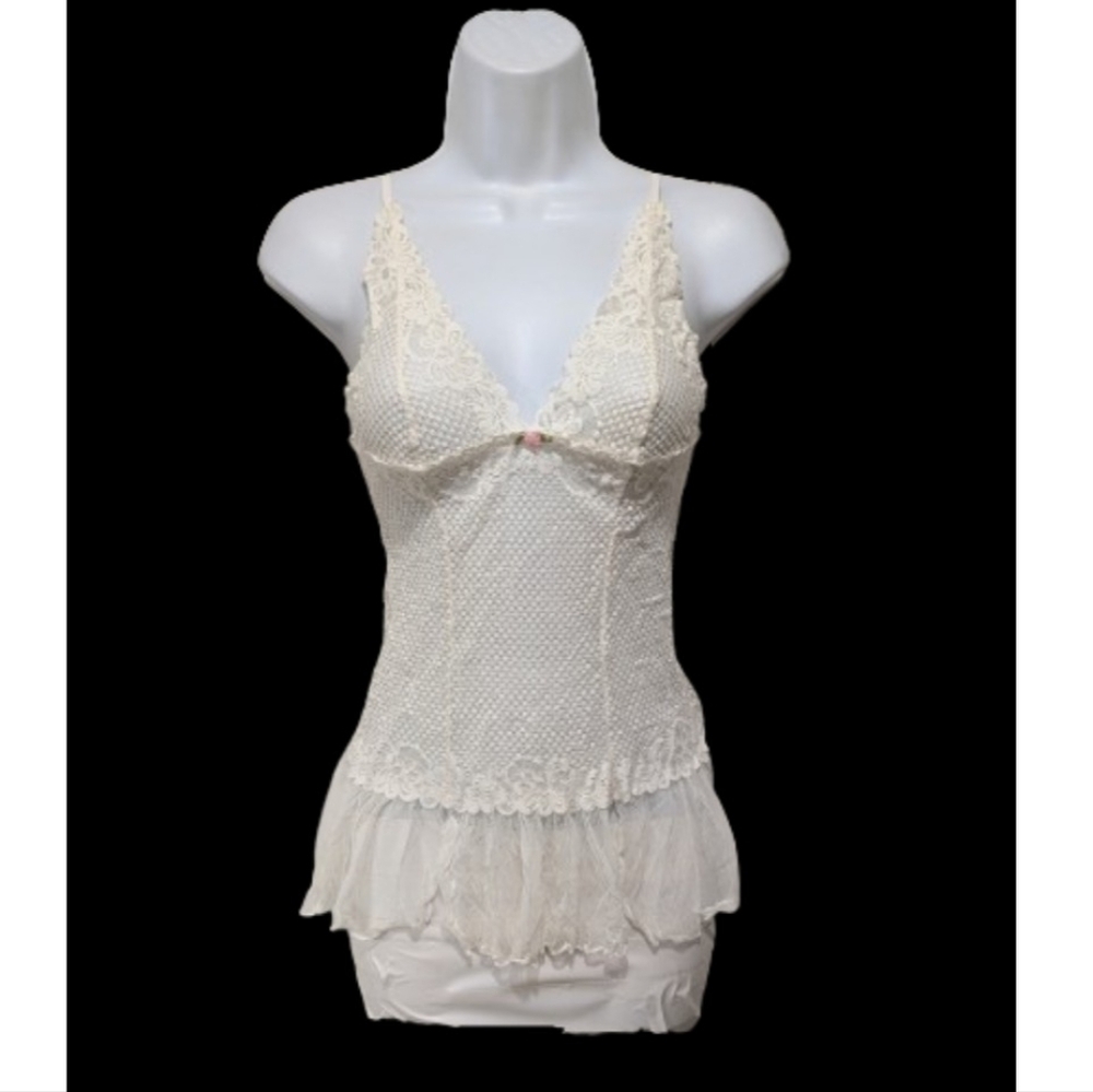 The Escante Collection Vintage Mesh Lace Cami Top S Ethereal Whimsical Victorian